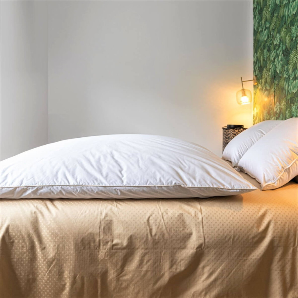 Édredon gonflant blanc duvet coton bio