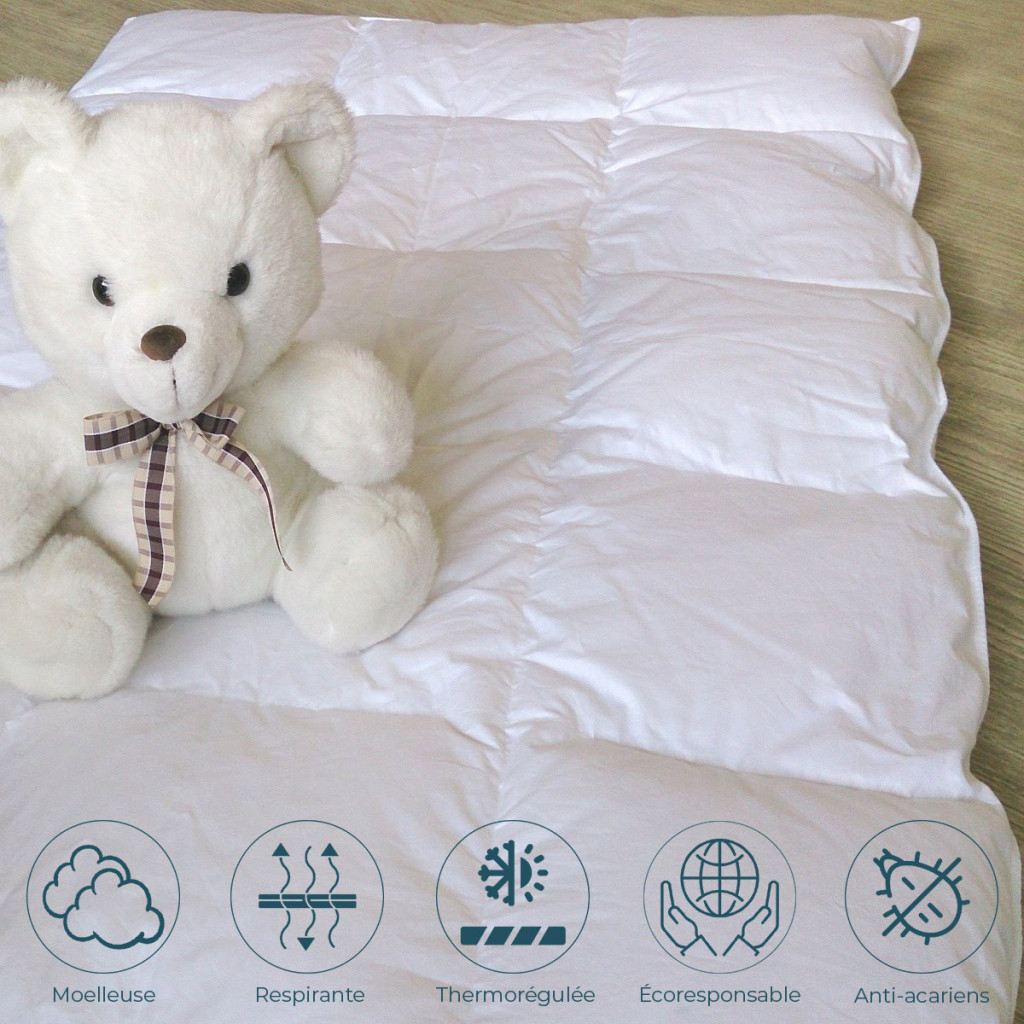 Couette 80x120 bébé duvet avantages