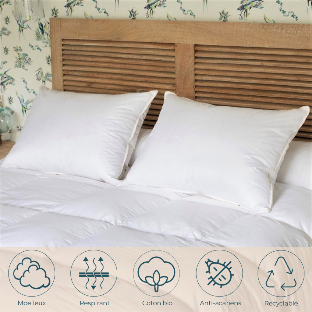 Oreiller 90% duvet luxe avantages