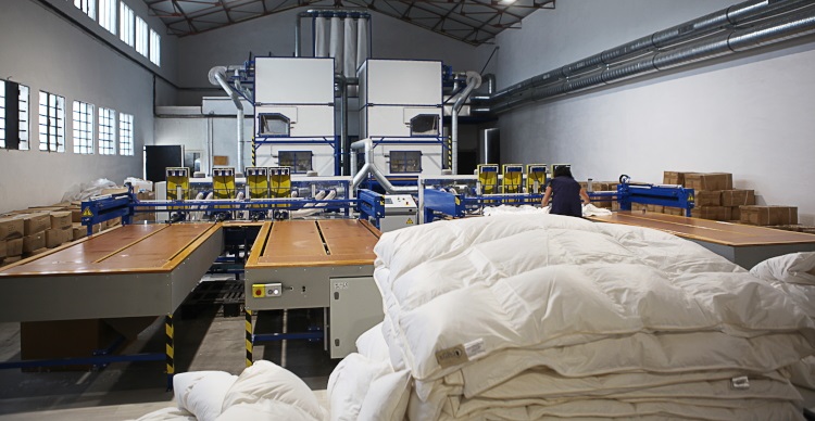 Ligne de production de couettes Castex