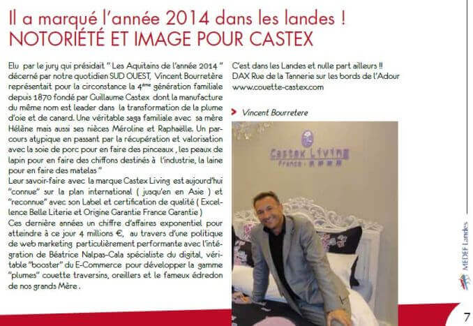 castex medef Aquitains de l'Année 2014