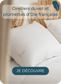 Oreillers duvet et plumettes d'oie fran&ccedil;aise