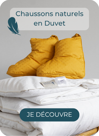 Chaussons naturels en duvet